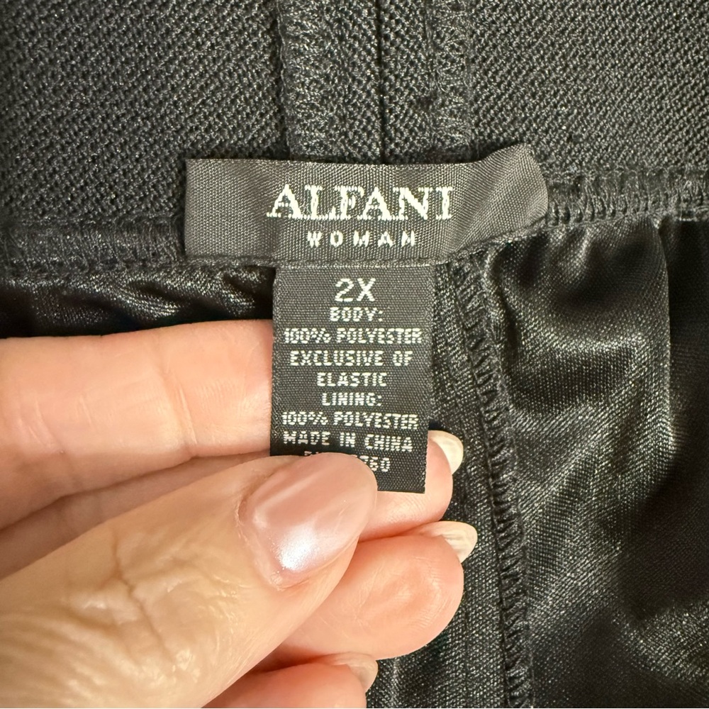 Alfani Woman fully lined black midi skirt with pleated ruffle size 2X - Picture 5 of 6
